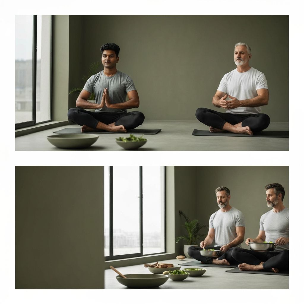 Men's balanced daily nutrition lifestyle